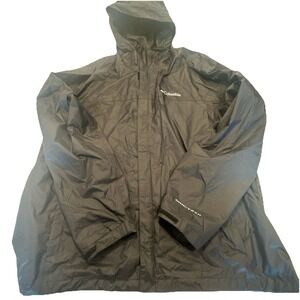 Mens Columbia Omni Tech waterproof Rain Jacket Black Sz XXL/ 2XL RM2433 1533891